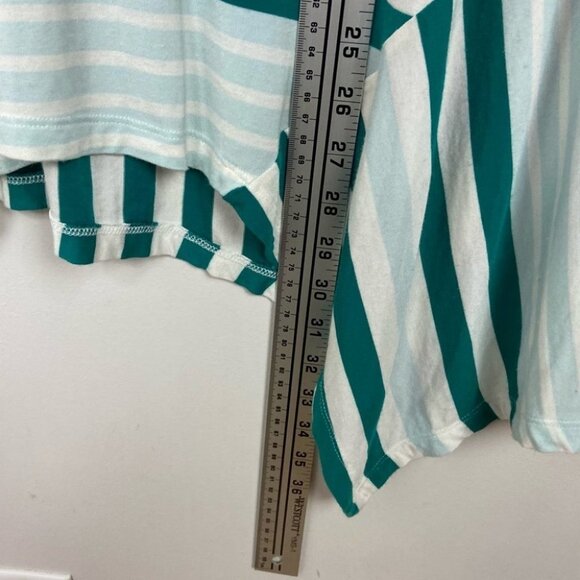 Anthropologie Striped Asymmetric Hem Short Sleeve Top‎ Size Small T-Shirt Blouse - Picture 10 of 12